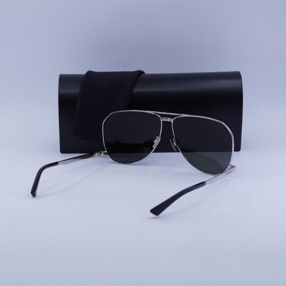 Saint Laurent SL690DUST 002 Aviator Sunglasses - Silver/Grey - Picture 10 of 11